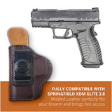 Leather Inside The Waistband Holster For Pistol Springfield XDM Elite 3.8