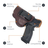 Leather Inside The Waistband Holster For Pistol Springfield XDM Elite 3.8