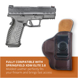 Leather Inside The Waistband Holster For Pistol Springfield XDM Elite 3.8