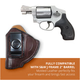 Leather Inside The Waistband Holster Fits S&W J Frame 2" Barrel