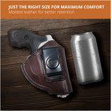 Leather Inside The Waistband Holster Fits S&W J Frame 2" Barrel