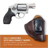 Leather Inside The Waistband Holster Fits S&W J Frame 2" Barrel