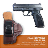 Leather Inside The Waistband Holster For Pistol F&N 509