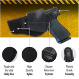 OWB Nylon Holster with Thumb Break - by Houston | Concealed Carry | Outside The Waistband | Fits: Glock 48, S&W M&P 9mm .40 Cal - Ruger SR 9 9mm .40 Cal | Marshall Line