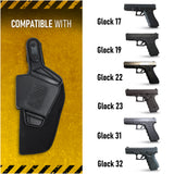 Concealed Carry OWB Nylon Holster - by Houston with Thumb Break | Outside The Waistband | Fits: Glock 19 / 19X / 17/22 / 23/31 / 32 | Marshall Line