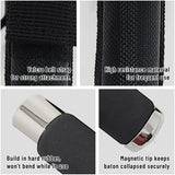 Expandable Security Baton by Popular Holster. Includes Holder Made in Nylon with Hardened Foam Material, Best for Self Defense, Tactical or Survival Practices. Collapsible, Durable and Lightweight. Foam Model (Dark Metal Color)