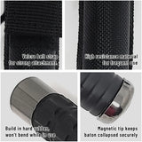 Expandable Security Baton by Popular Holster. Includes Holder Made in Nylon with Hardened Rubber, Best for Self Defense, Tactical or Survival Practices. Collapsible, Durable and Lightweight. Rectangle Model (Dark Metal Color)