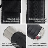 Expandable Security Baton by Popular Holster. Includes Holder Made in Nylon with Hardened Rubber, Best for Self Defense, Tactical or Survival Practices. Collapsible, Durable and Lightweight. Rectangle Model (Light Metal Color)