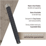 Expandable Security Baton by Popular Holster. Includes Holder Made in Nylon with Hardened Rubber, Best for Self Defense, Tactical or Survival Practices. Collapsible, Durable and Lightweight. Rhombuses Model (Dark Metal Color)