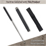 Expandable Security Baton by Popular Holster. Includes Holder Made in Nylon with Hardened Rubber, Best for Self Defense, Tactical or Survival Practices. Collapsible, Durable and Lightweight. Rhombuses Model (Dark Metal Color)