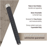 Expandable Security Baton by Popular Holster. Includes Holder Made in Nylon with Hardened Rubber Finish, Best for Self Defense, Tactical or Survival Practices. Collapsible, Durable and Lightweight. Rhombuses Model (Light Metal Color)