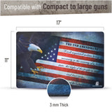 Gun Cleaning Mat by PH - Measures 11" x 17" 3 mm Thick | Oil and Solvent Resistant Padded Non-Slip | Compatible with compact to large guns | For Maintenance or repairs to your firearm (Flag+2ndAmnd)