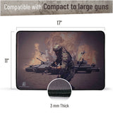 Gun Cleaning Mat by PH - Measures 11" x 17" 3 mm Thick | Oil and Solvent Resistant Padded Non-Slip | Compatible with compact to large guns | For Maintenance or repairs to your firearm | Stitched