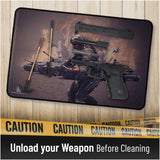Gun Cleaning Mat by PH - Measures 11" x 17" 3 mm Thick | Oil and Solvent Resistant Padded Non-Slip | Compatible with compact to large guns | For Maintenance or repairs to your firearm | Stitched