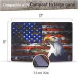Gun Cleaning Mat by PH - Measures 11" x 17" 0.3 mm Thick | Oil and Solvent Resistant Padded Non-Slip | Compatible with compact to large guns | For Maintenance or repairs to your firearm | (Flag+Eagle)