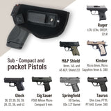 IWB Gun Holster By PH - Concealed Carry Soft Material | Soft Interior | Fits MP Shield 9MM .40 .45 Auto/ GLOCK 26 27 29 30 33 42 43/ Ruger LC9, LC380 | Taurus Slim Line, PT111 | Springfield XD