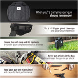 Shooting Range Hunting Soft Case Comfortable with Pocket and Slots for Accessories and Ammo | Discreet Tactical Pistol Carry.