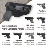 IWB Gun Holster by PH - Concealed Carry Soft Material | Soft Interior | Fits M&P Shield 9mm.40.45 Auto/ Glck 19 26 27 29 30 33 42 43 / Rug LC9, LC380 | Taurus Slim, PT111 G2 | Springfield XDs Hellcat