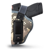 IWB Gun Holster by PH - Concealed Carry Soft Material | Color: Camo | Fits M&P Shield 9mm.40.45 Auto/ Glck 19 26 27 29 30 33 42 43 / Rug LC9, LC380 | Springfield XDs Hellcat