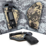 IWB Gun Holster by PH - Concealed Carry Soft Material | Color: Camo | Fits M&P Shield 9mm.40.45 Auto/ Glck 19 26 27 29 30 33 42 43 / Rug LC9, LC380 | Springfield XDs Hellcat