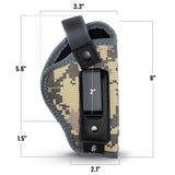IWB Gun Holster by PH - Concealed Carry Soft Material | Color: Camo | Fits M&P Shield 9mm.40.45 Auto/ Glck 19 26 27 29 30 33 42 43 / Rug LC9, LC380 | Springfield XDs Hellcat