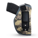Camo IWB Gun Holster by PH - Concealed Carry | Soft Interior | Fits M&P Shield 9mm.40.45 Auto/Glock 26 27 29 30 33 42 43, Ruger LC9, LC380 | Taurus Slim, PT111 | Springfield XD Series
