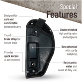 IWB Gun Holster by PH - Concealed Carry Soft Material | Soft Interior | Fits Glock 17 19 23 25 32 38 | Sig Sauer P320 | Springfield XDS 4"