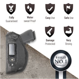 IWB Gun Holster by PH - Concealed Carry Soft Material | Soft Interior | Fits Glock 17 19 23 25 32 38 | Sig Sauer P320 | Springfield XDS 4" | Springfield XDE and Similar (Large)
