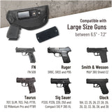 Combo IWB Gun Holster + Magnet - by PH | Concealed Carry Soft Material | PU Leather | Soft Interior | Fits Glock 17 19 23 25 32 38 | Sig Sauer P320 | Springfield XDS 4", XDE - Popular Holsters