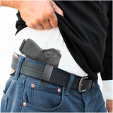 Combo IWB Gun Holster + Magnet - by PH | Concealed Carry Soft Material | PU Leather | Soft Interior | Fits Glock 17 19 23 25 32 38 | Sig Sauer P320 | Springfield XDS 4", XDE - Popular Holsters