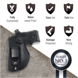 IWB Gun Holster by PH - Concealed Carry Soft Material | Soft Interior | Fits Most Small 380, Keltec, Sig P238, S&W Bodyguard .380 | Remington RM .380 | Ruger TCP | Seecamp LWS32 LWS38