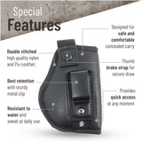 IWB Gun Holster by PH - Concealed Carry Soft Material | Soft Interior | Fits Most Small 380, Keltec, Sig P238, S&W Bodyguard .380 | Remington RM .380 | Ruger TCP | Seecamp LWS32 LWS38