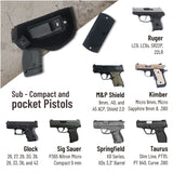 IWB Gun Holster By PH - Concealed Carry Soft Material | Suede Interior | Fits all firearms S&W M&P Shield 9mm / .40 | 1911 Models | Taurus PT111 G2 | Sig Sauer | Glock 19 17 27 43 Large and Small Size