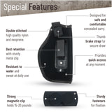 IWB Gun Holster By PH - Concealed Carry Soft Material | Suede Interior | Fits all firearms S&W M&P Shield 9mm / .40 | 1911 Models | Taurus PT111 G2 | Sig Sauer | Glock 19 17 27 43 Large and Small Size