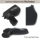 IWB Gun Holster by PH - Concealed Carry Soft Material | Soft Interior | Fits Glock 17 21 23 25 32 38 | Sig Sauer 225 226 227 | Springfield XDS 4" | Laser gun sight compatible | Full Size Guns
