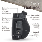 IWB Gun Holster by PH - Concealed Carry Soft Material | Soft Interior | Fits Most Small 380, Keltec, Sig P238, S&W Bodyguard .380 | Remington RM .380 | Ruger TCP | Seecamp LWS32 LWS38