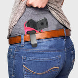 Pink IWB Gun Holster by Houston | ECO LEATHER Concealed Carry Soft Material | Suede Interior