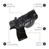 Optic Ready IWB Leather Holsters for Pistols. Fits Glock 43X, P365