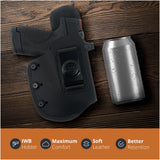 Maxx Carry IWB Leather Pistol Holster. Fits Smith & Wesson M&P Shield Subcompact Sizes