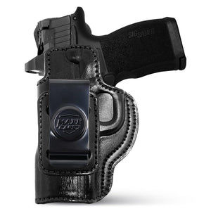 Optic Ready IWB Leather Holsters for Pistols. Fits Glock 43X, P365
