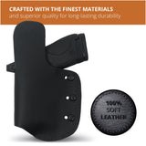 Maxx Carry IWB Leather Pistol Holster. Fits Smith & Wesson M&P Shield Subcompact Sizes