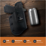 Maxx Carry IWB Leather Holster. Fits Glock 19/23/32/48; Walther PK380/PPS/CCP