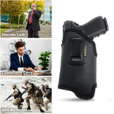 Eco Leather Concealed Carry with Metal Clip  Like Glock 17 / 19 / 22 / 37, Beretta 92 FS (with Laser)