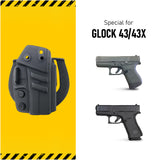 Kydex OWB Pistol Holster Fits for Glock 43, 43x