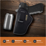 Black Optic Ready Universal IWB Holster for Glock 17, 22, 31, Sig P320. Left Hand