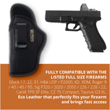 Black Optic Ready Universal IWB Holster for Glock 17, 22, 31, Sig P320. Left Hand