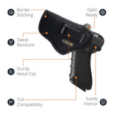 Black Optic Ready Universal IWB Holster for Glock 17, 22, 31, Sig P320. Left Hand