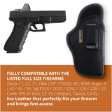 Black Optic Ready Universal IWB Holster for Glock 17, 22, 31, Sig P320. Right Hand