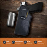 Black Optic Ready Laser Compatible IWB Holster for Glock 17, 22, 31. Left Hand