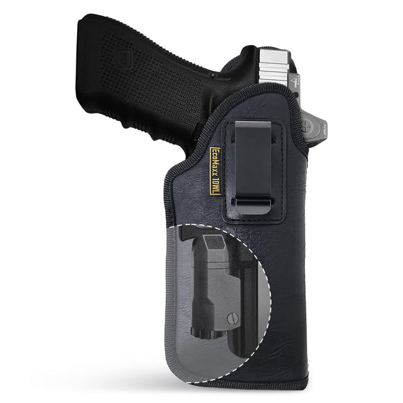 Black Optic Ready Laser Compatible IWB Holster for Glock 17, 22, 31. Right Hand